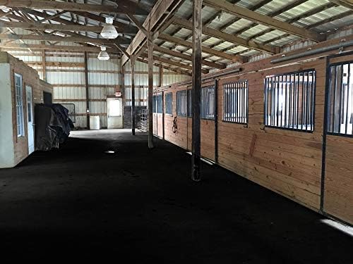 American Heavy Duty Stall Mats - Durable Rubber Flooring - Solid Black 6 Border Tiles 3/8" Thick Expansion Set