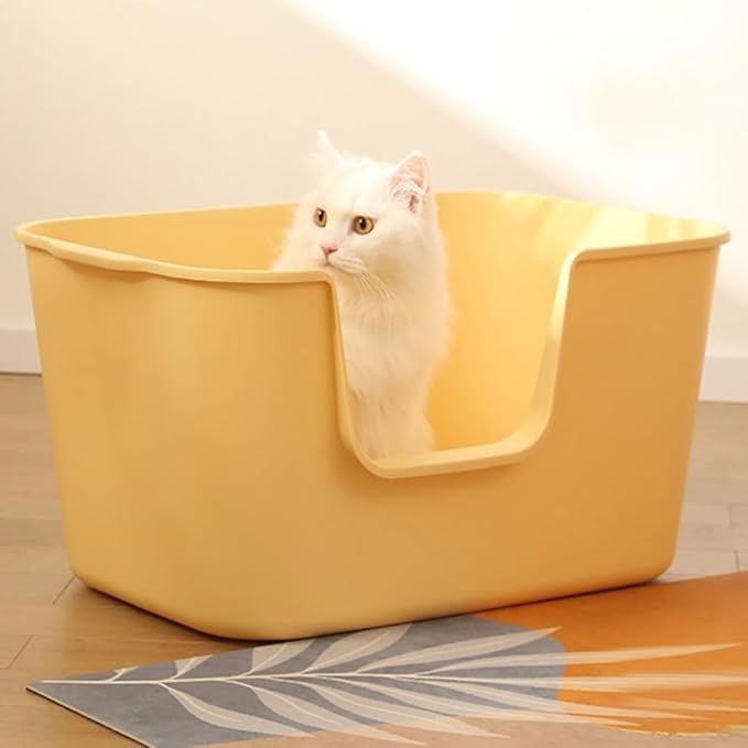 Extra Large Litter Box with High Sides 24.60" Lx16.92 Wx12.99 H,Anti-Splashing Kitty Litter Box,Tool-Free Assembly,Multi cat Litter Box,Jumbo Litter Box (Green)