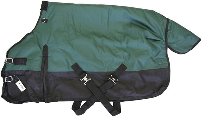 AJ Tack 1200D Waterproof Winter Pony Blanket - 300g Heavyweight Turnout with Fleece Collar, Shoulder Gussets & Tail Flap - Black 54"