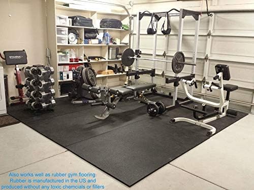 American Floor Mats - Heavy Duty Horse Stall Tiles - Thick, Durable Rubber Flooring - Solid Black - 6' x 6' Set of 9 Tiles (2' x 2' Each, 0.75" Thick)