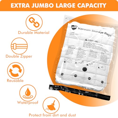 GONGSHI Vacuum Storage Bags, Space Saver Seal Bags For Clothing, Blankets, Comforters, Pillows, Clothes Storage,Travel Luggage,24 Combo-EPUMP