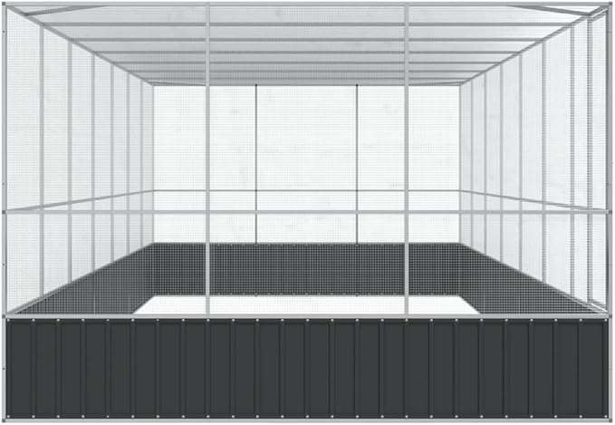 Outdoor Aviary Bird Cage, Galvanized Steel Outside Ample Activity Space Birdcage, 285.4"x120.9"x83.5", -274
