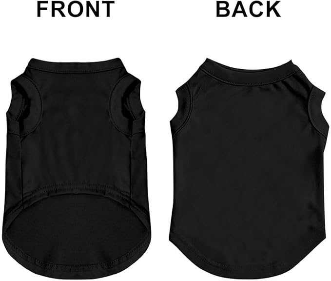 Black Dog Shirt Custom Pet T Shirts for Small Medium Large Dogs Customized Clothes with Image Logo Text Breathable Sleeveless Tank Top Personalized Outfits Puppy Apparel, L (Blank)