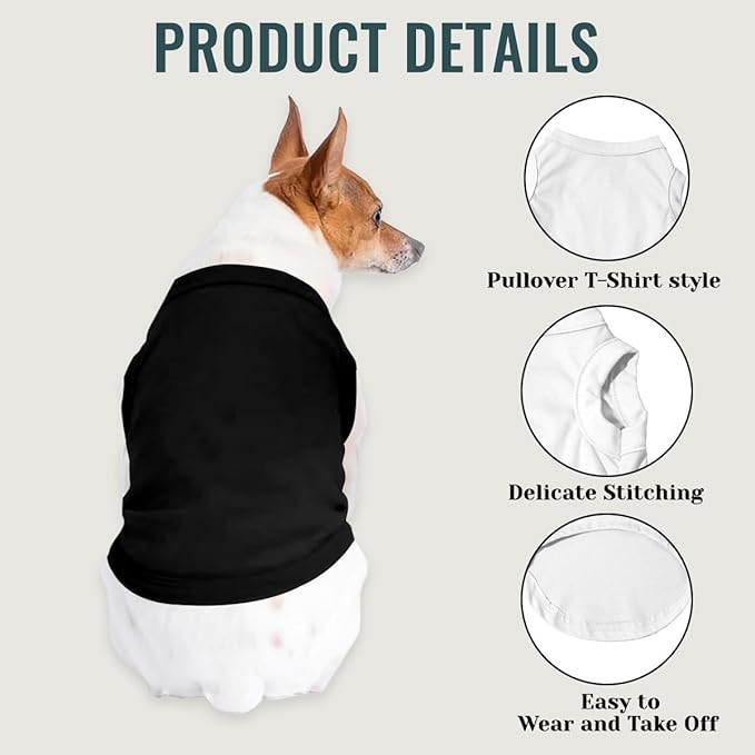 Customized Dog Shirt Custom Pet Clothes T Shirts for Small to Large Dogs Design Image Logo Text Outfits for Puppy Cat Personalized Breathable Sleeveless Pullover Black, 4XL
