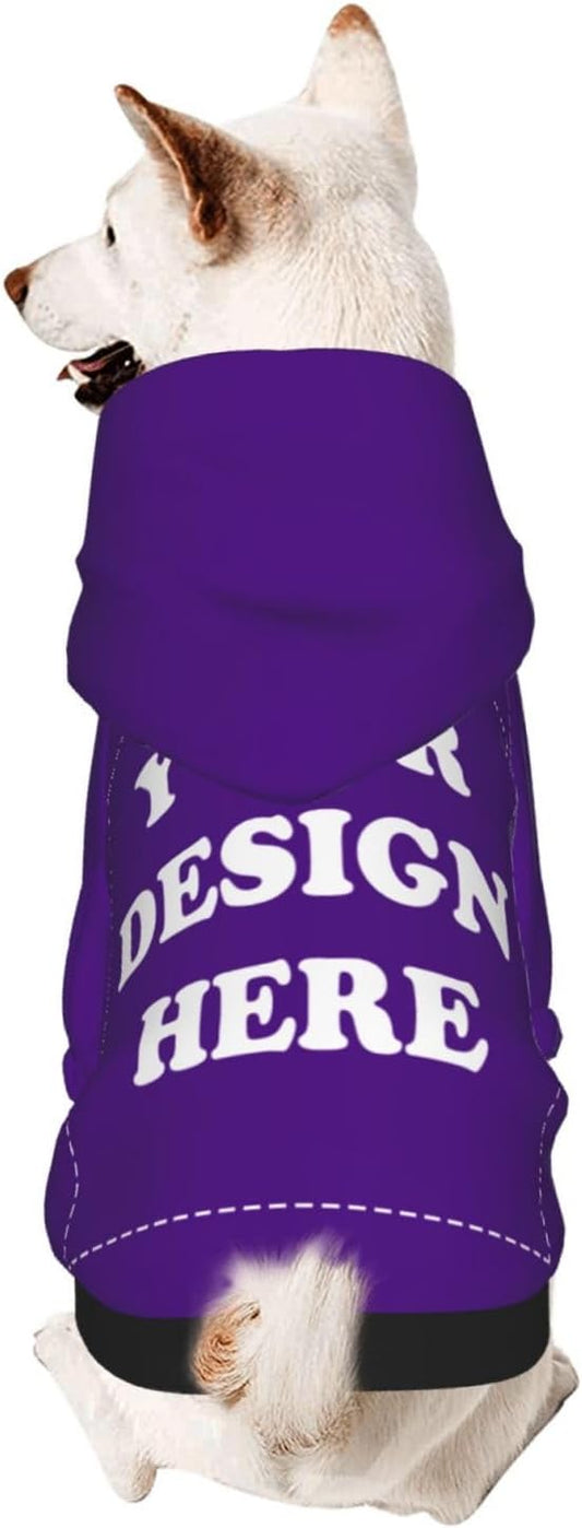 Dog Costume, Custom Dog Hoodie, Dog Name Costume Holiday Pet Pajamas Outfit, Personalized Pet Coat Costumes for Small Medium Large Dogs and Cats for Winter, Indigo, S