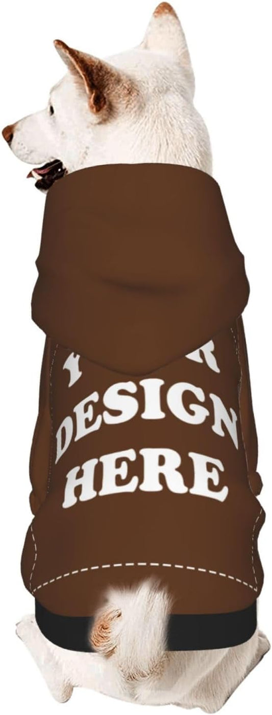 Personalized Chihuahua Dog Hoodie, Custom Pet Warm Sweatshirt Costume with Name Number Photo, Customize ID Clothes for Pupppy Kitten Dogs Cats, Chocolate, XXS