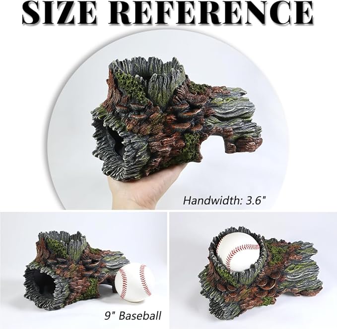 Aquarium Decorations Hollow Tree Trunk Fish Tank Accessories Stump Shelter for Betta Hideout Caves Driftwood for Aquarium Simulation Tree Decor with Holes