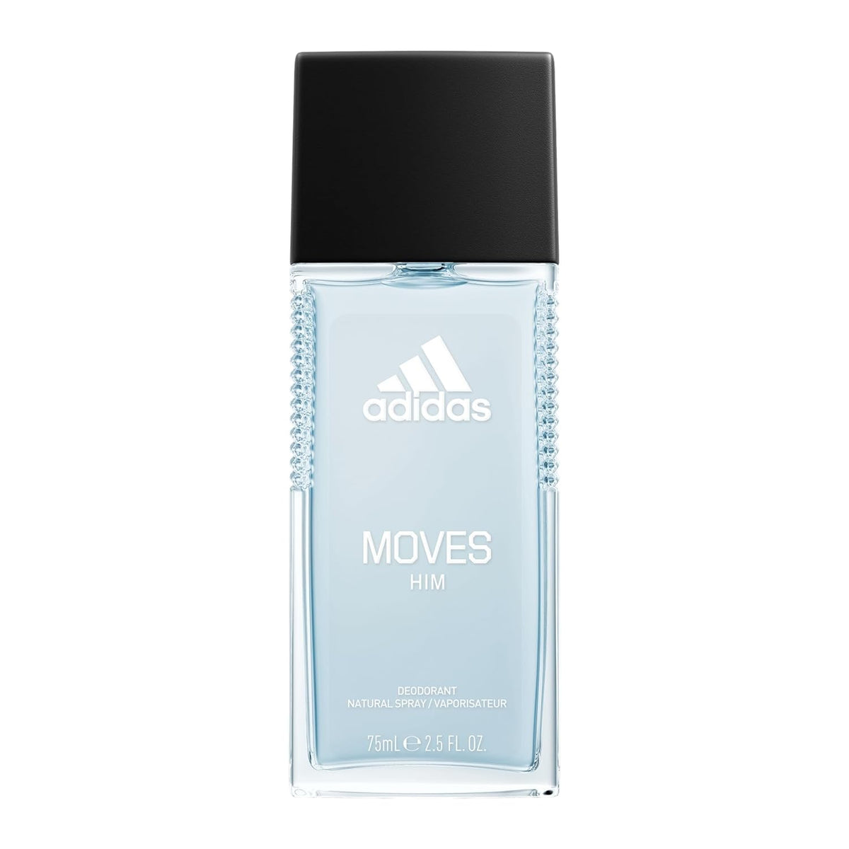 Adidas Moves Him Body Fragrance 2.5 fl oz (Pack of 1) , Notes of Green Apple, Cedarwood, Musk, Men's Fragrance, Long Lasting, Sporty Fragrance, Travel Size