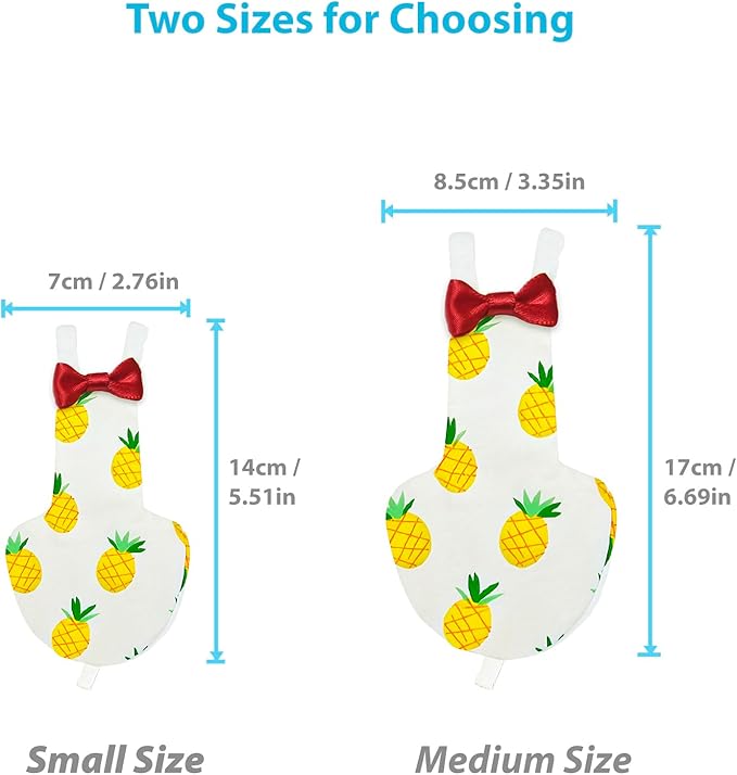 UKJENT Bird Diaper Protective Parrot Nappy - 2 Pack, Reusable Flight Suit with Waterproof Inner Layer, Washable Cute Urine Wet Suit for Parakeet Cockatiel Mini Macaw Budgie Canary(M)