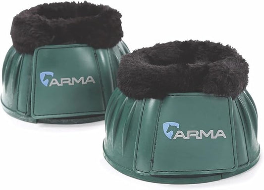 Shires Equestrian Equine Horse Arma Fleece Overreach Green Cob Bell Boots