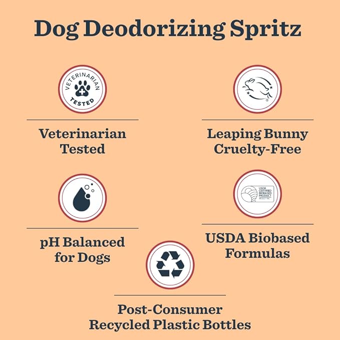 MRS. MEYER'S Clean Day Dog Deodorizing Spray, White Peach Scent, 8oz