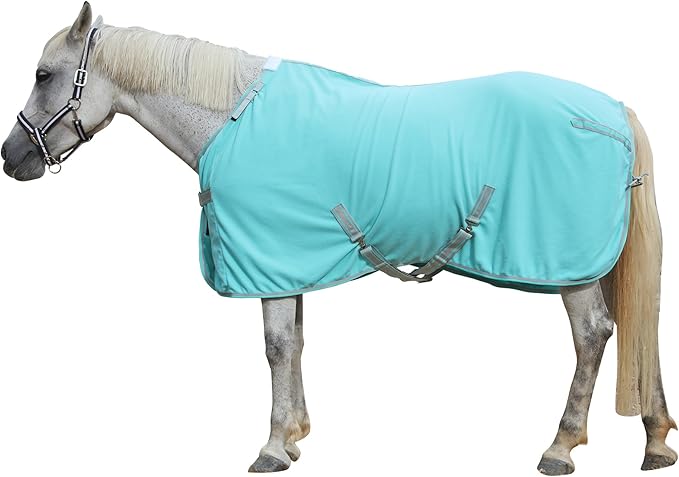 Horse Fleece Cooler, Blanket Liner - 300g Anti-Pilling Fleece, Moisture-Wicking, Cooling & Drying for Post-Workout, Bath & Travel, Prevent Overheating & Chilling Mintgreen 78