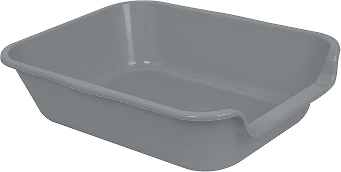 1 Pack of Extra Large Cat Litter Box (ABS Material), Low Entry Senior Litter Pen for Geriatric Kitty Big Cats, Jumbo Pet Safe Litter Boxes Tray for Indoor Pets Potty (Gray, 20" L x 15.5" W)