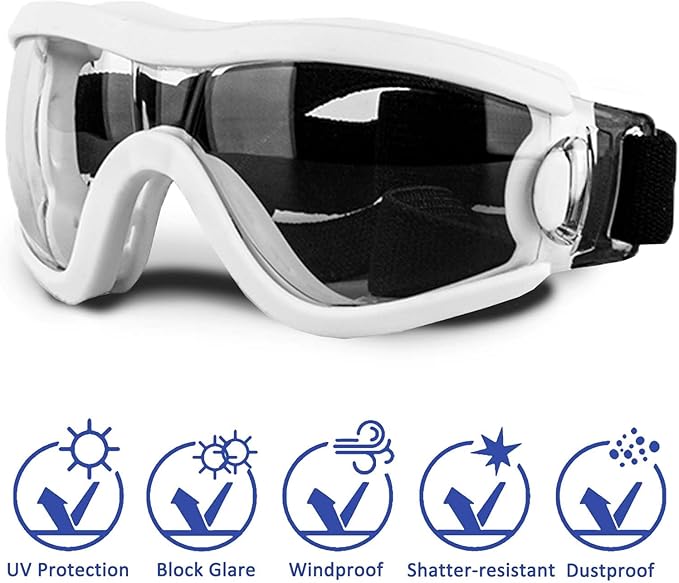 Medium Dog Sunglasses with Adjustable Strap UV Protection, Winproof Puppy Sunglasses, Suitable for Dogs Eyes Protection，Soft Dog Goggles