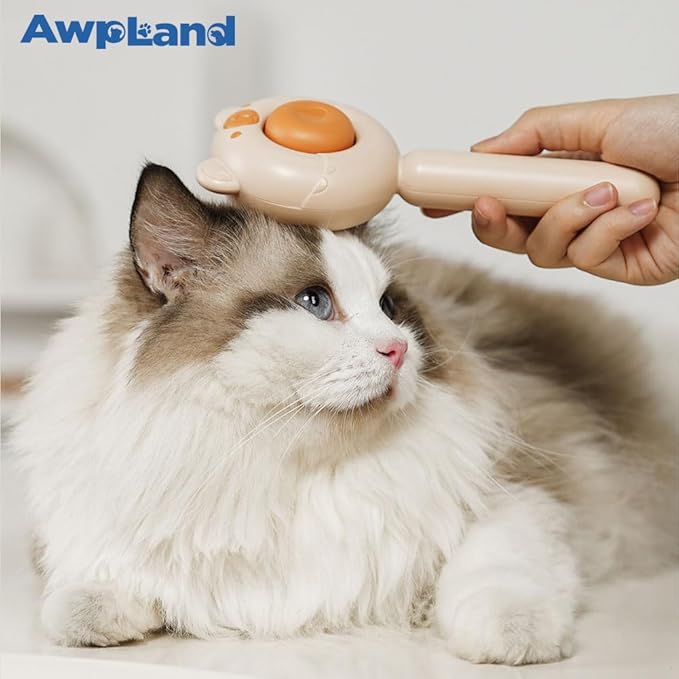 Cat Brush for Short or Long Haired Cats Dogs Rabbits, Cute Dog Brushes with Release Button for Massage and Removes Loose Fur, Dog Hair Brush Pet Grooming Deshedding Comb