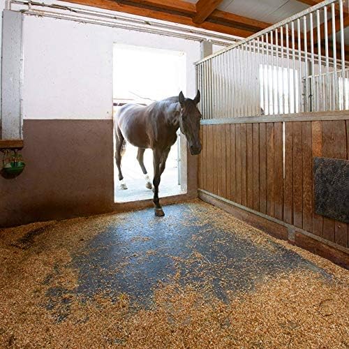 American Floor Tiles - Heavy Duty Stall Tiles - Stable/Horse Tiles - Thick, Durable Rubber Flooring Solid Black 14' x 14' Set 1/2" Thick (49 Tiles Total)
