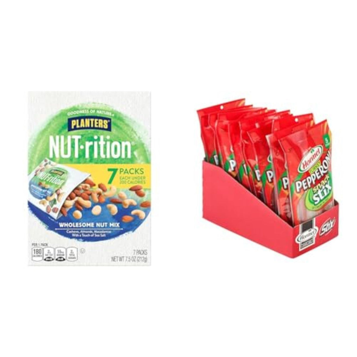 PLANTERS NUT-rition Wholesome Nut Mix, 7.5 oz Box (Contains 7 Individual Pouches) - Cashews, Almonds and Macadamias Snack Mix - No Artificial Flavors, No Artificial Colors, No Preservatives - Kosher