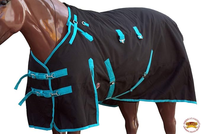 HILASON 1200D Winter Waterproof Poly Horse Blanket Belly Wrap | Turnout Blankets for Horses