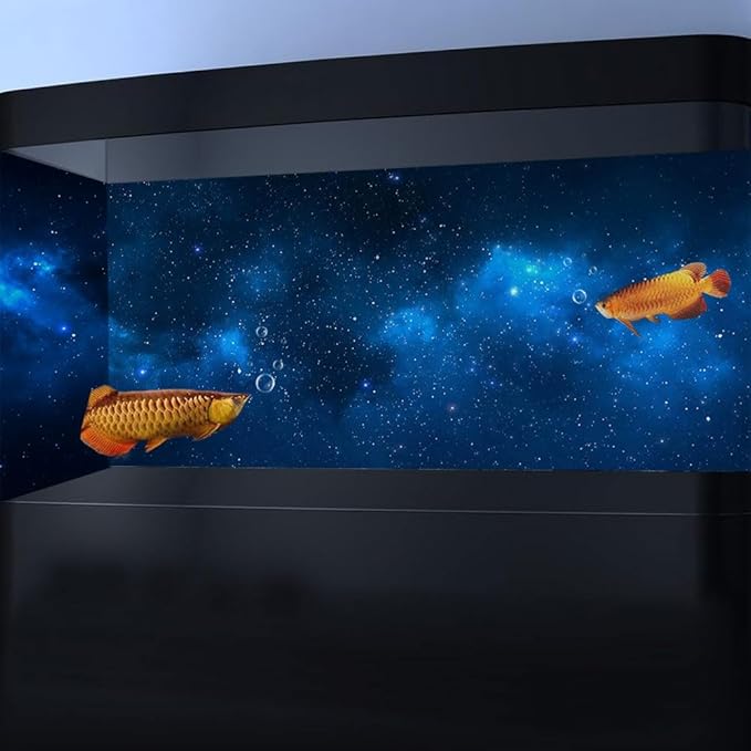 30X12IN Starry Aquarium Background, Art Starry Fish Tank Decorations Background, with 8 EVA Double-Sided Tape