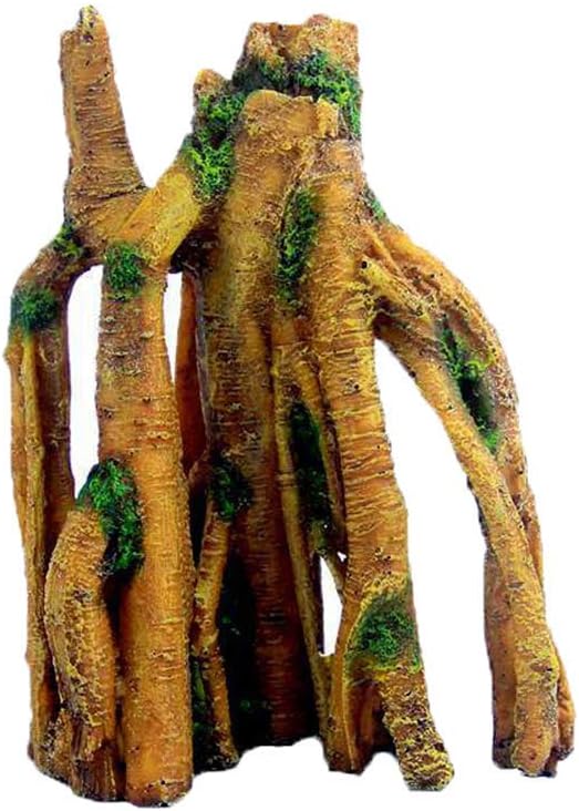 SLOCME Aquarium Resin Tree Trunk Ornament - Fish Tank Wood House Decor, Betta Fish or Other Pets Can Swim Through The Branches