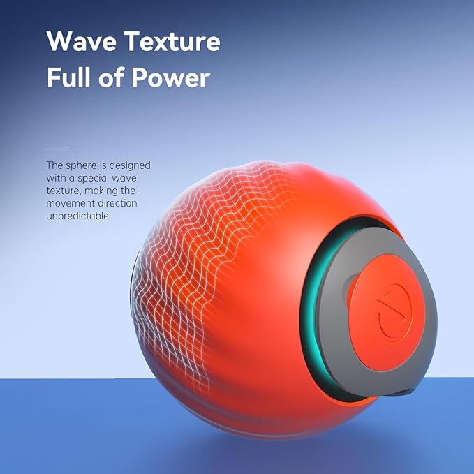 Interactive Cat Toys for Indoor Cats, Rechargeable Moving Cat Ball with Feather Tail, 2 Speeds Automatic Kitten Toys for Bored Indoor Cats,Motion Activated Rolling Ball Toys (Orange)