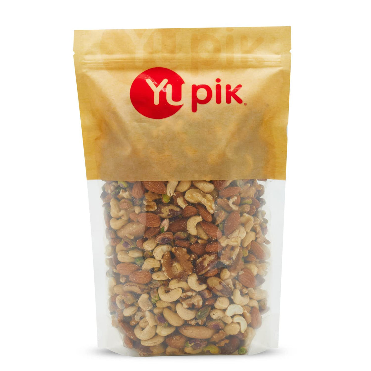 Yupik raw mix nuts, 1 lb, natural mixed nuts with almonds, walnuts, pistachios, cashews, and Brazil nuts, healthy snack, brown