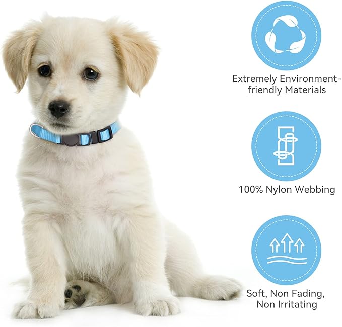 16 PCS Puppy Collars for Small Puppies, Safety Buckle Puppy Collars for Litter Nylon Adjustable Whelping Collar Pet Supplies,Stuff,Accessories(M)