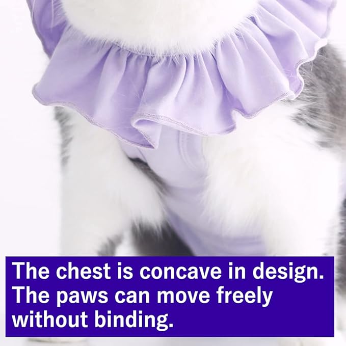 Cat Recovery Suit for Abdominal Wounds and Skin Diseases, Breathable Surgical Recovery Shirt After Surgery Wear Anti Licking Wounds,E-Collar Alternative for Cats Pet Kitten(RSC01-pink-s)