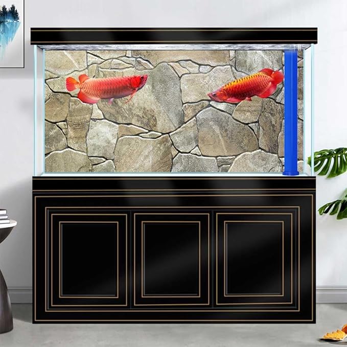 72X18IN Marble Aquarium Background, Art Marble Aquarium Background, Natural Marble Glass Terrarium Background with 8 EVA Double-Sided Tape