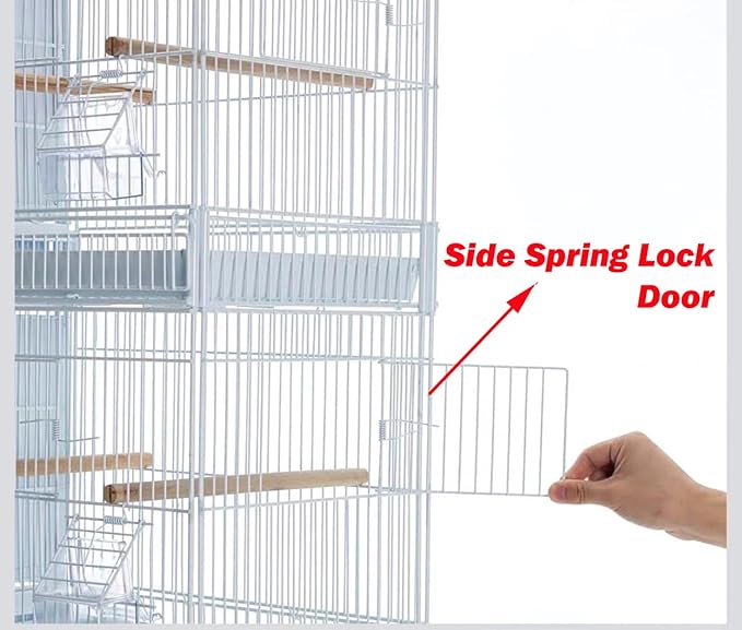 LOT of 2 Extra Large 38"x11"x15"H Stackable Breeder Bird Flight Triple Cage with Removable Double Center Divider and Breeding Nest Box Doors