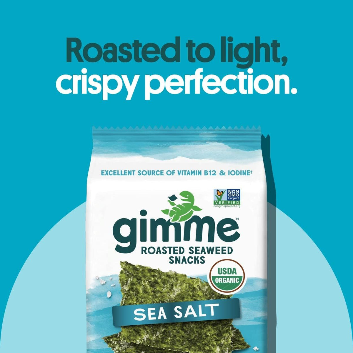 Gimme Organic Premium Roasted Seaweed Snacks, Sea Salt, 20 Count, Keto, Vegan, Gluten-Free