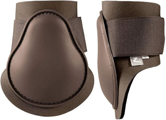 HORZE Chicago Fetlock Rear Boots | Lightweight, Adjustable, Jumping Horse Boots (Pair) - Chocolate Brown - Horse