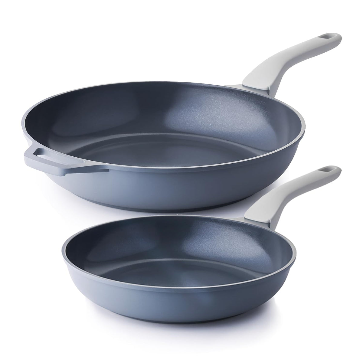 PRICUSIS Nonstick Ceramic Frying Pan, 8/10/12 Inch Non Toxic Skillet, Egg & Omelet & Chef's Pan, Induction Compatible & Oven Safe, Dishwasher Safe,PTFE PFAS & PFOA Free (8-Inch, Gray)