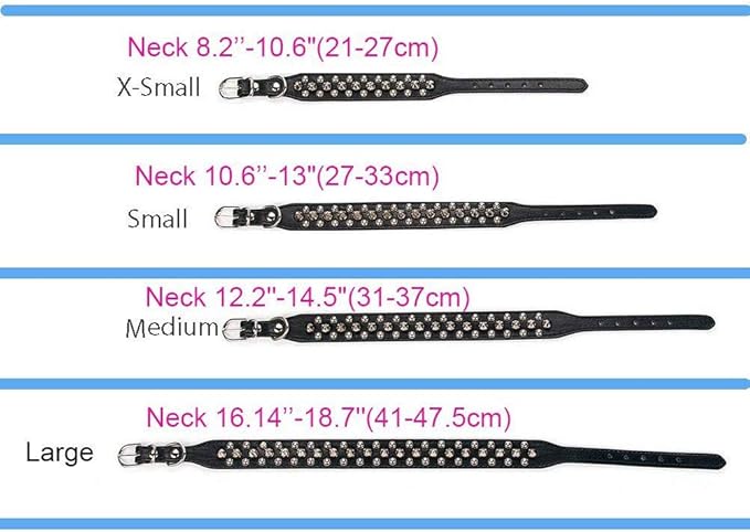 Spiked Dog Collar Soft Pu Leather Mushrooms Rivet Spike Studded Puppy Adjustable Pet Collars for Small Breeds (L, Hot Pink)