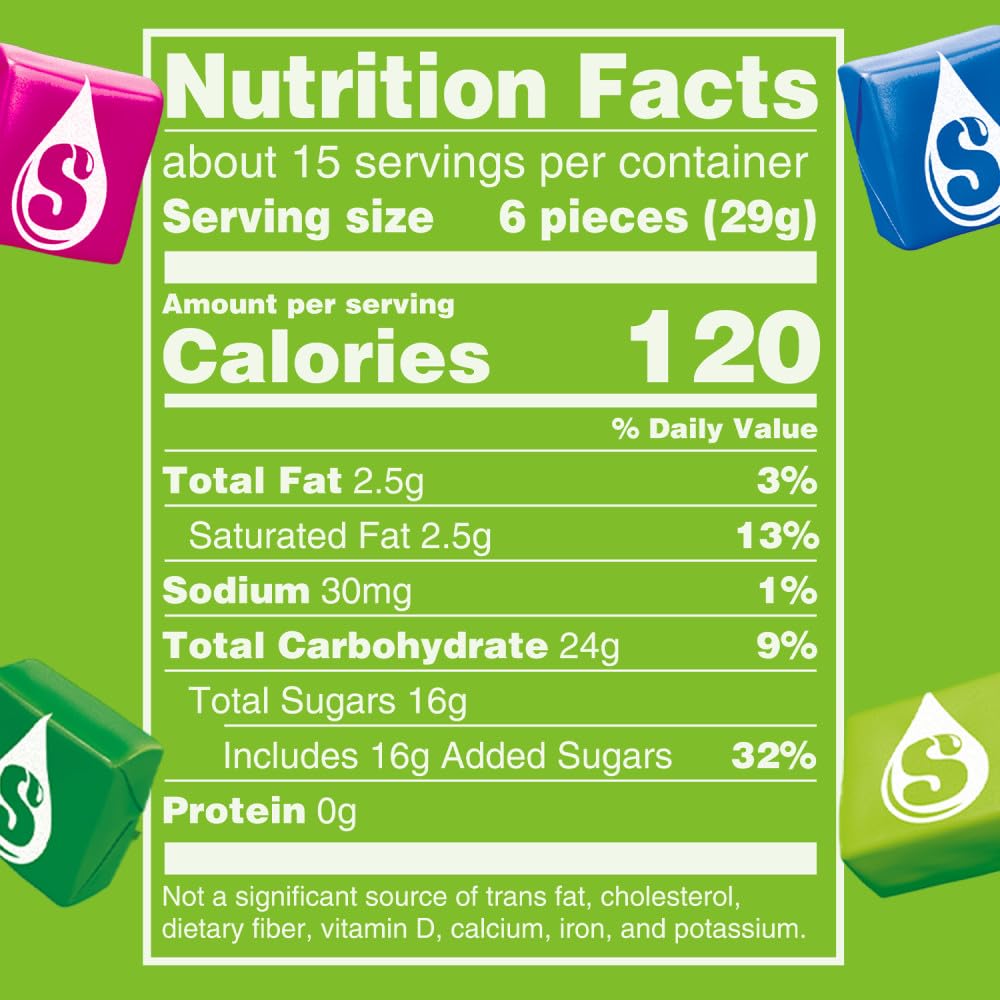 STARBURST Sour Chewy Candy Individually Wrapped Fruit Chew Candies, Sharing Size, 15.6 Oz Resealable Bag
