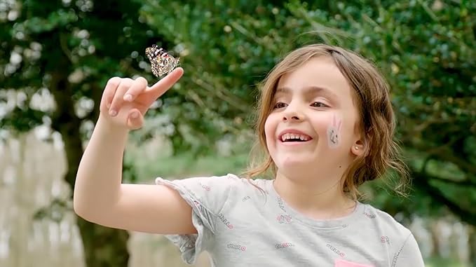 Insect Lore Butterfly Garden Kit with Live Caterpillars – Grow 10 Painted Lady Butterflies - STEM Learning Activity, Habitat with Journal, Stickers, Seeds & Figurines - As Seen on TV