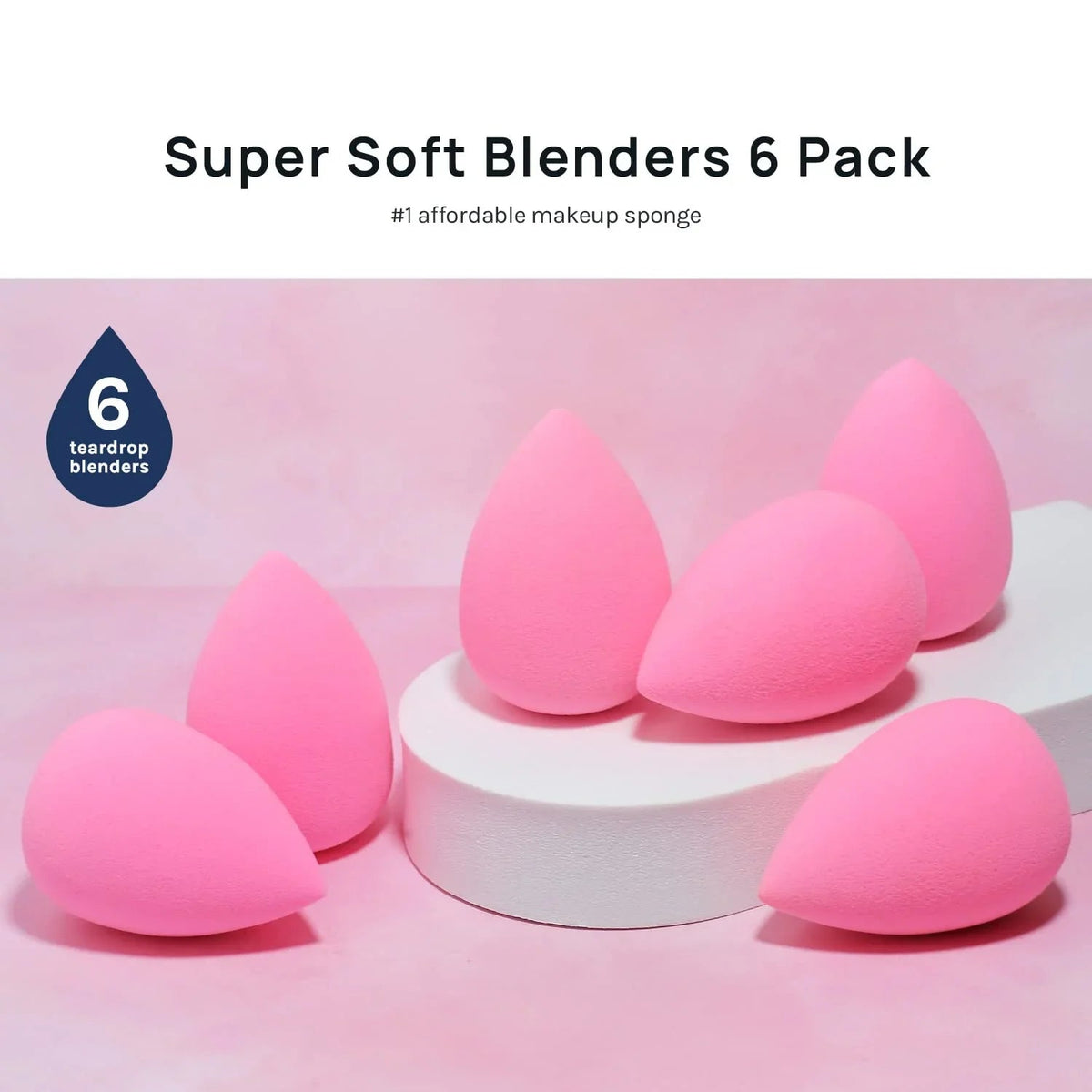 AOA Studio Latex-Free Makeup Sponge Set of 6, Super Soft for Powder, Cream & Liquid