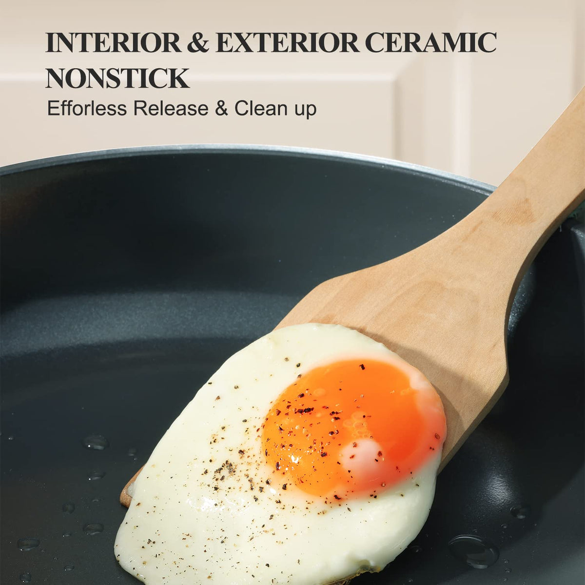PRICUSIS Nonstick Ceramic Frying Pan, 8/10/12 Inch Non Toxic Skillet, Egg & Omelet & Chef's Pan, Induction Compatible & Oven Safe, Dishwasher Safe,PTFE PFAS & PFOA Free (8-Inch, Gray)
