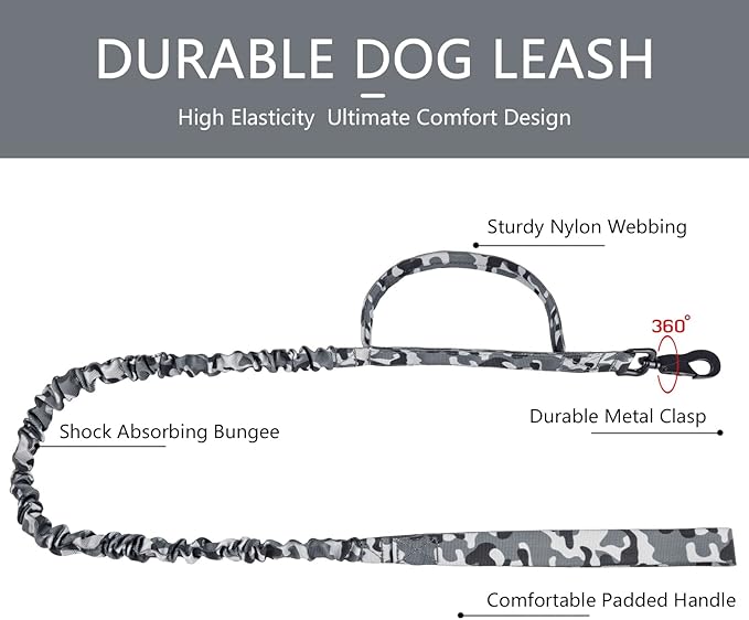 DAGANXI Tactical Dog Collar, Adjustable Military Training Nylon Dog Collar with Control Handle and Heavy Metal Buckle for Medium and Large Dogs, with Patches and Airtags Case (XL, Camo-Set)