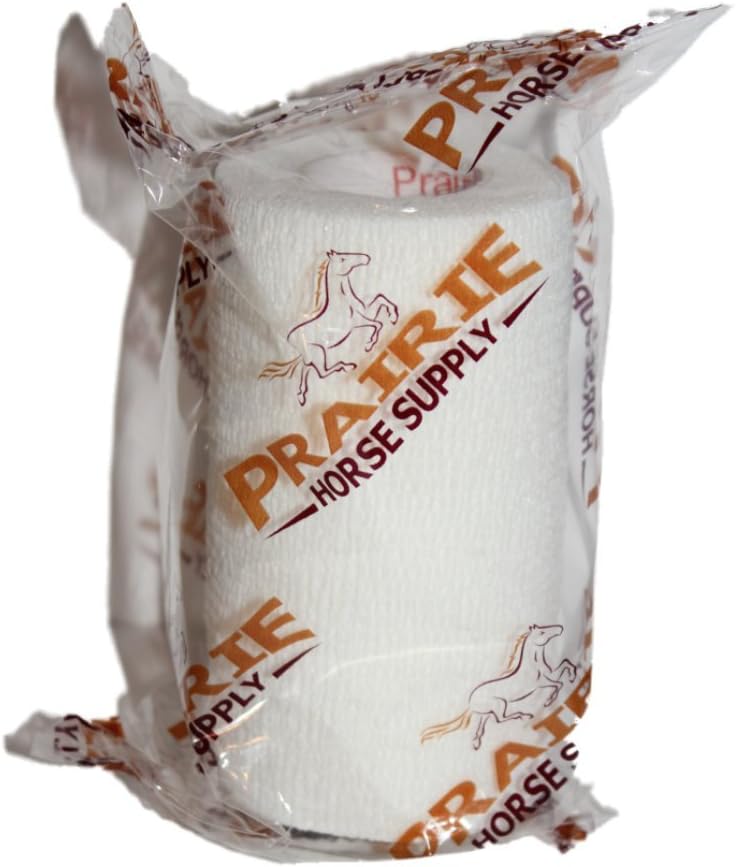 3 Inch Vet Wrap Tape Bulk (White) (Pack of 12) Self Adhesive Adherent Adhering Flex Bandage Grip Roll for Dog Cat Pet Horse