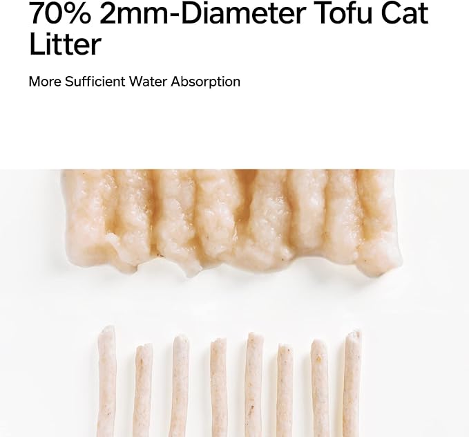 pidan Tofu Cat Litter Clumping,Flushable,Ultra Absorbent and Fast Drying, 100% Natural Ingredients Litter,Solubility in Water,Really Dust-Free,Less Scattering (5.3lb×2bags)