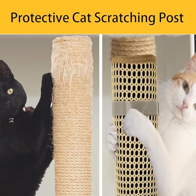 Cat Nail File Scratcher Wrapped Around a Cat Scratching Post, Cat Scratch Pad with 80 Aluminum Oxide Grit, Nail File for Cats Can Help to Trim Your Cat's Nails and Protect Scratch Post