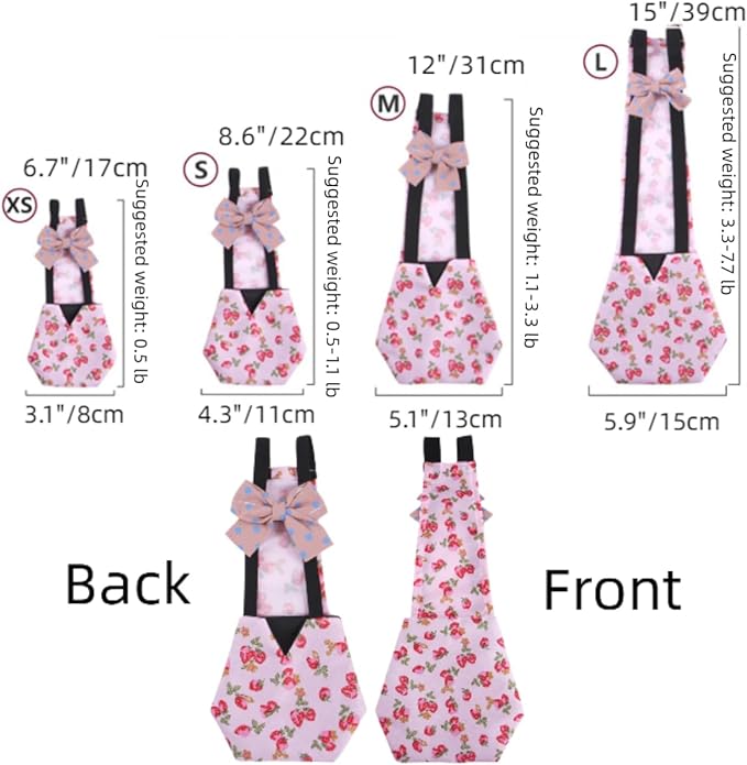 MANON ROSA Chicken Diapers Bantam Hens - Reusable 6-Piece Set with Bow Ties Poultry Nappies Washable Waterproof for Geese Pet Ducks Silkie (6D M)