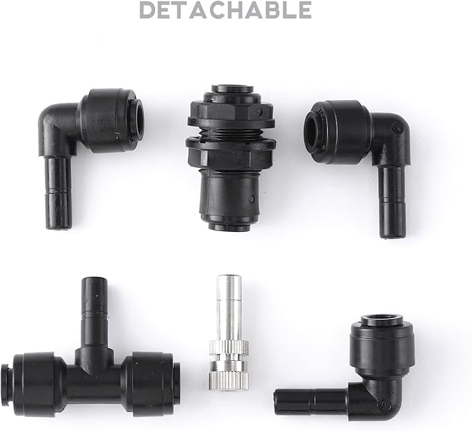 Reptile Misting Spray Nozzle for Rainforest Tank Pet Cooling Adjustable Reptile Nozzle Fogger Mist Sprinkler for Full Water Coverage, Replacement Micro Spray Nozzles, 2PCS