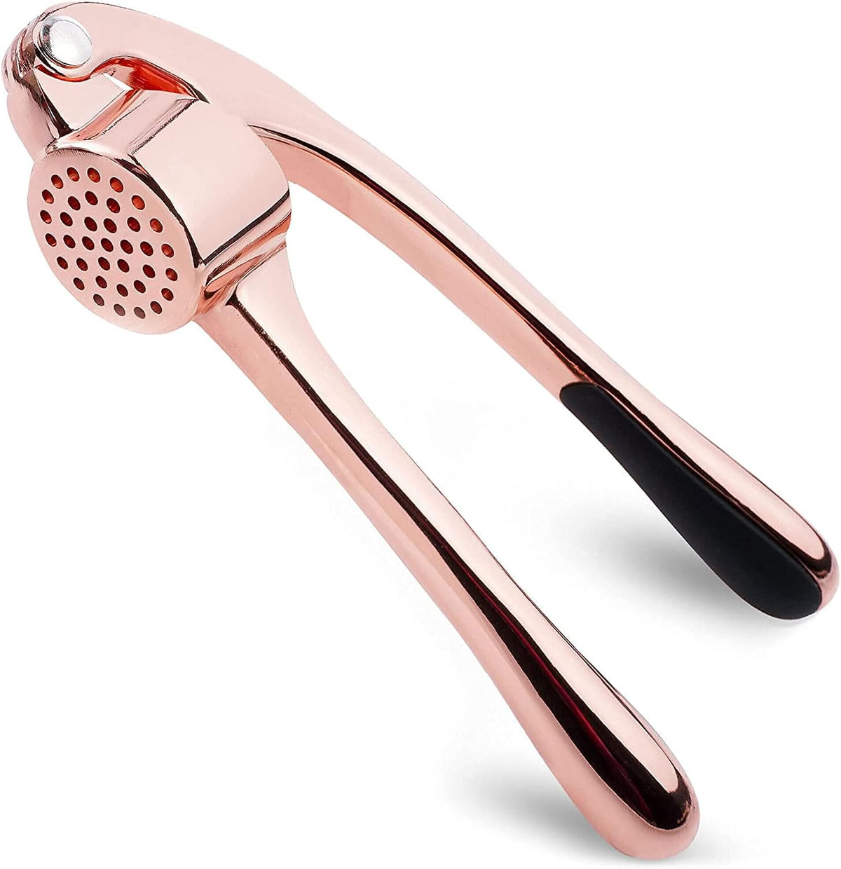 Zulay Kitchen Premium Garlic Press Set - Rust Proof Professional Garlic Mincer Tool - Easy-Squeeze, Easy-Clean with Soft, Ergonomic Handle - Silicone Garlic Peeler & Brush (Silver)