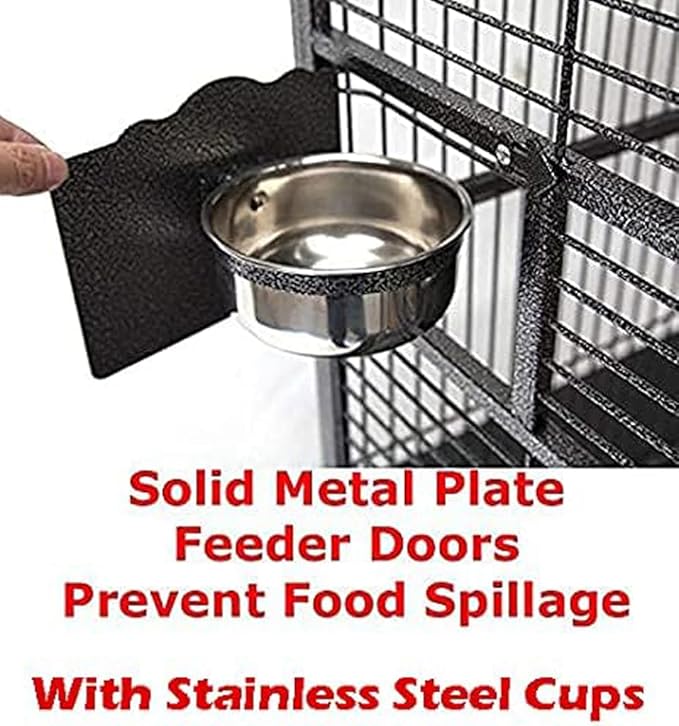 XX-Large Castle PlayTop Parrot Cage for Large Macaws Cockatoos African Grey Amazon (36" W x 28" D x 68" H)