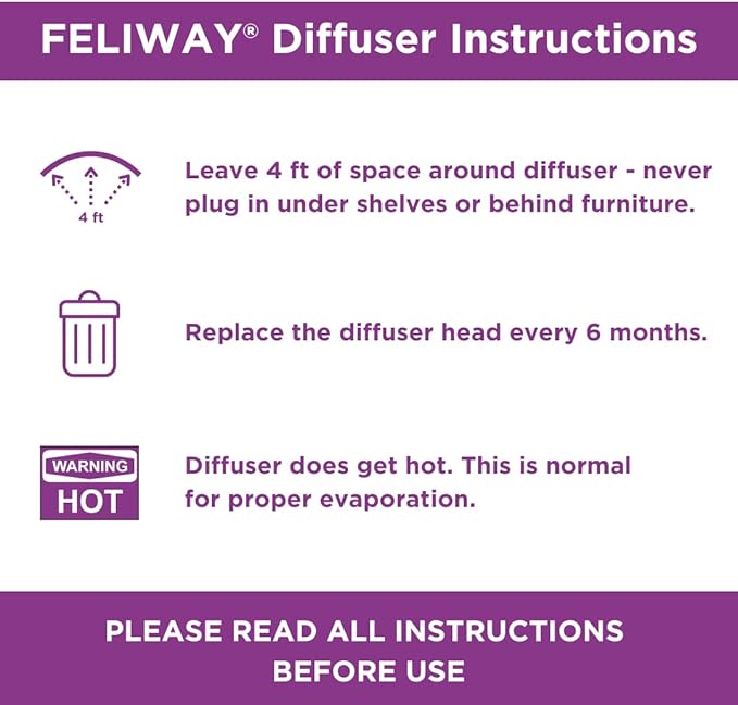 FELIWAY® Classic 3 x 30 Day Cat Calming Refills for Pheromone Diffuser, 3 x 48ml Value Pack - Helps Reduce Common Signs of Stress in Cats & Kittens, Enhanced Calming