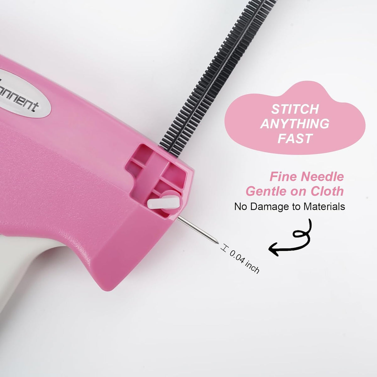 Stitch Gun for Clothes Stitchy Tagging Gun for Clothing Stitchy Quick Clothing Fixer -Includes 1,000 Black Fasteners & 1,000 White Fasteners & 6 Needles(hotpink+White)