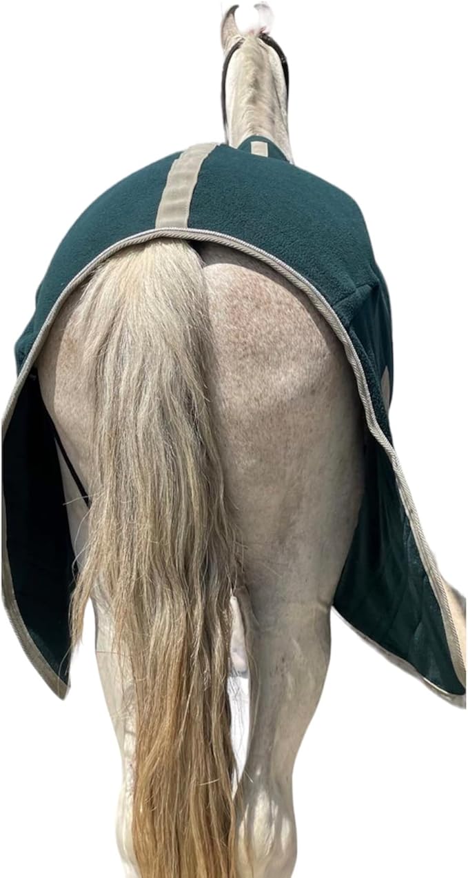 Majestic Ally Anti Pill Fleece Horse Blanket/Sheet with Silver Braided Rope (Hunter Green, 78)