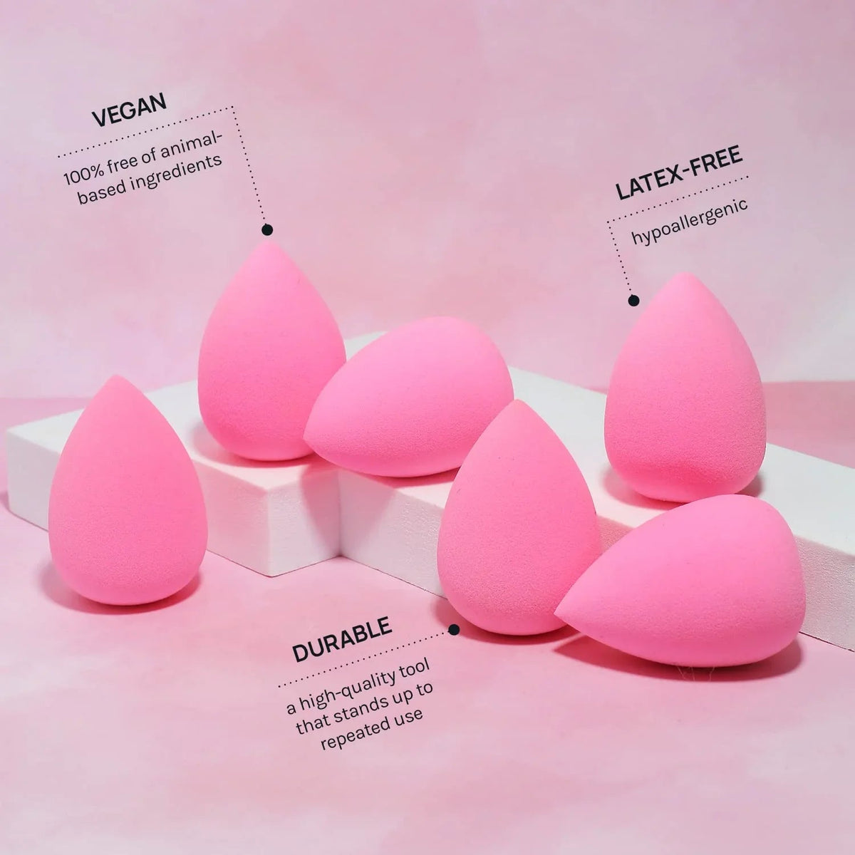 AOA Studio Latex-Free Makeup Sponge Set of 6, Super Soft for Powder, Cream & Liquid